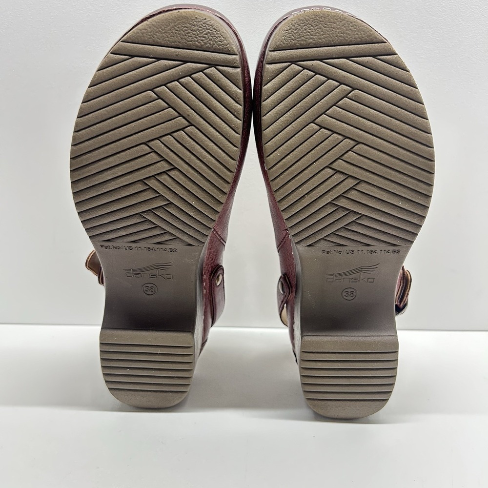 Dansko Berry Milled Burnished Slip On Leather Clogs Mules Size 38 US 7.5-8 - Picture 11 of 13